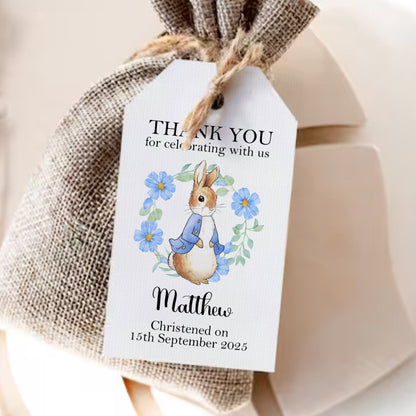 PERSONALISED PETER RABBIT BAPTISM TAGS (PK10)
