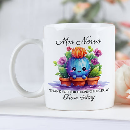 PERSONALISED THANK YOU CACTUS TEACHER MUG MG123