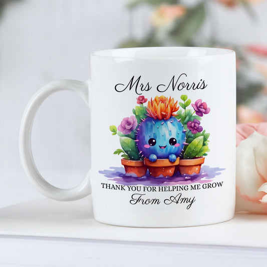 PERSONALISED THANK YOU CACTUS TEACHER MUG MG123