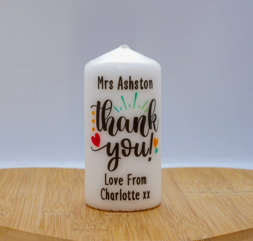 Personalised Thank You Teacher Candle