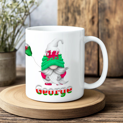 PERSONALISED WELSH GONK MUG AND COASTER