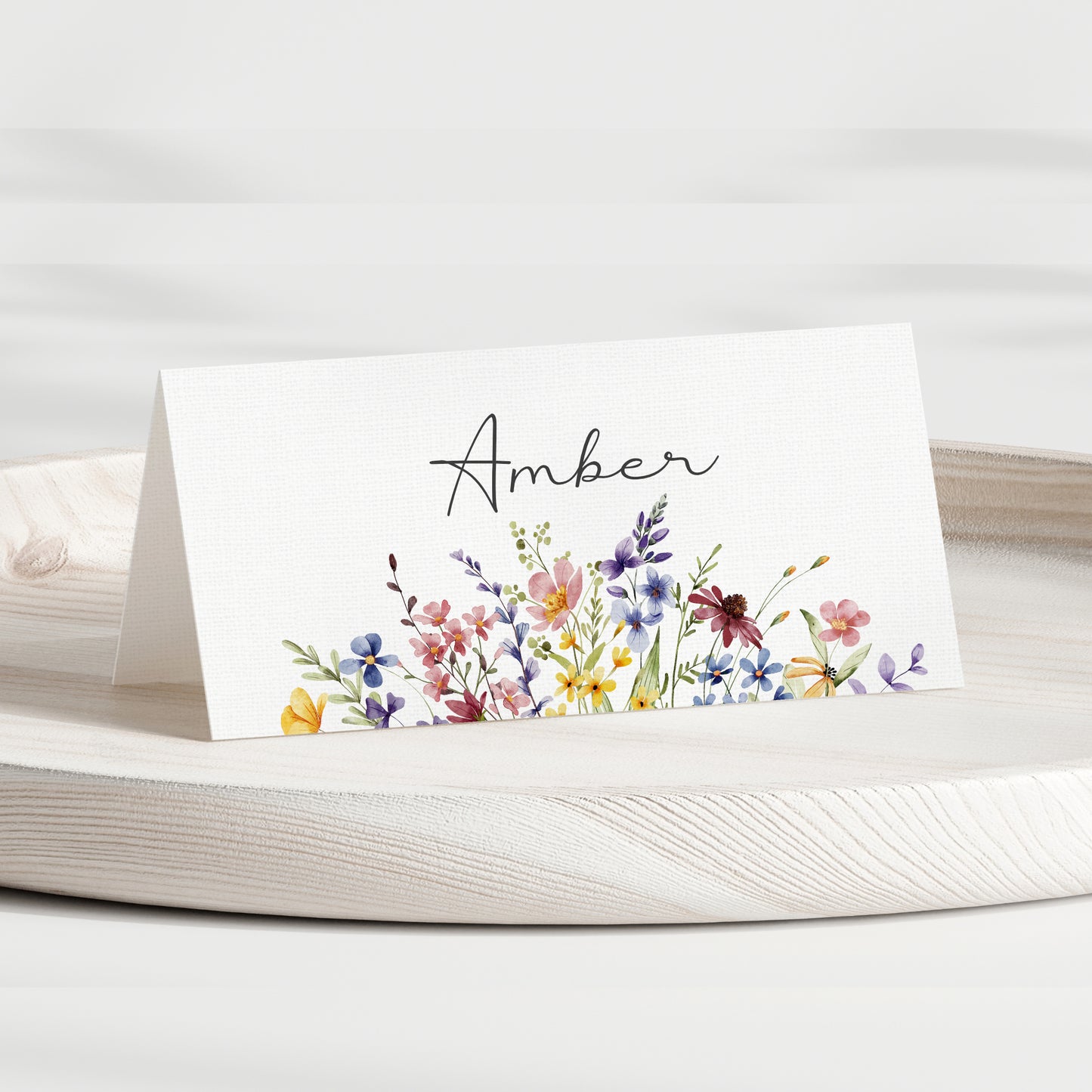 CHRISTENING PERSONALISED WILD FLOWERS PLACE CARDS