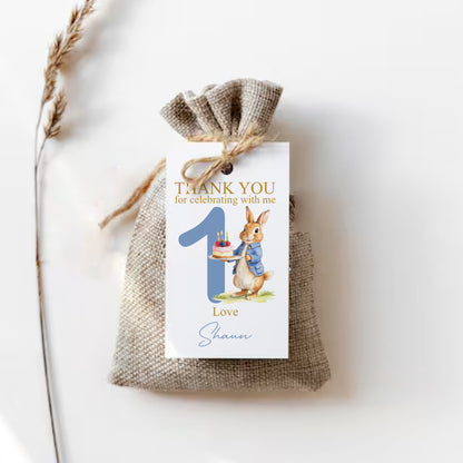 PERSONALISED PK10 PETER RABBIT BIRTHDAY TAGS T028