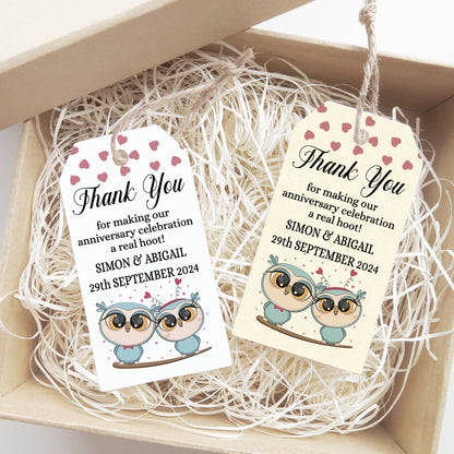 PERSONALISED PK10 OWL ANNIVERSARY TAGS T001