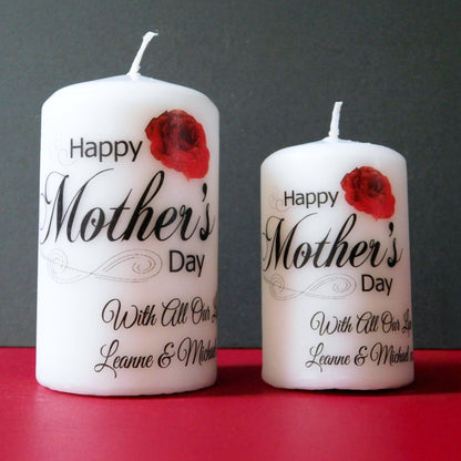 PERSONALISED ROSE MOTHER'S DAY CANDLE GIFT P063