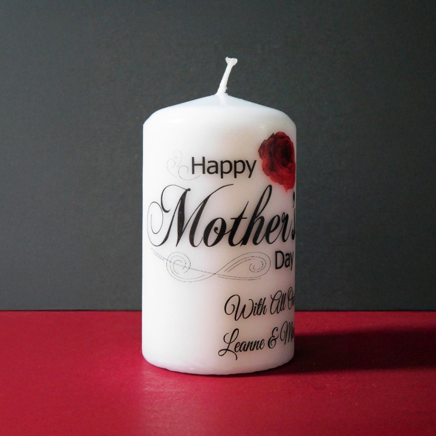 PERSONALISED ROSE MOTHER'S DAY CANDLE GIFT P063