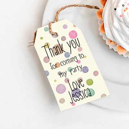 PERSONALISED PK10 SPOTTY BIRTHDAY TAGS T027