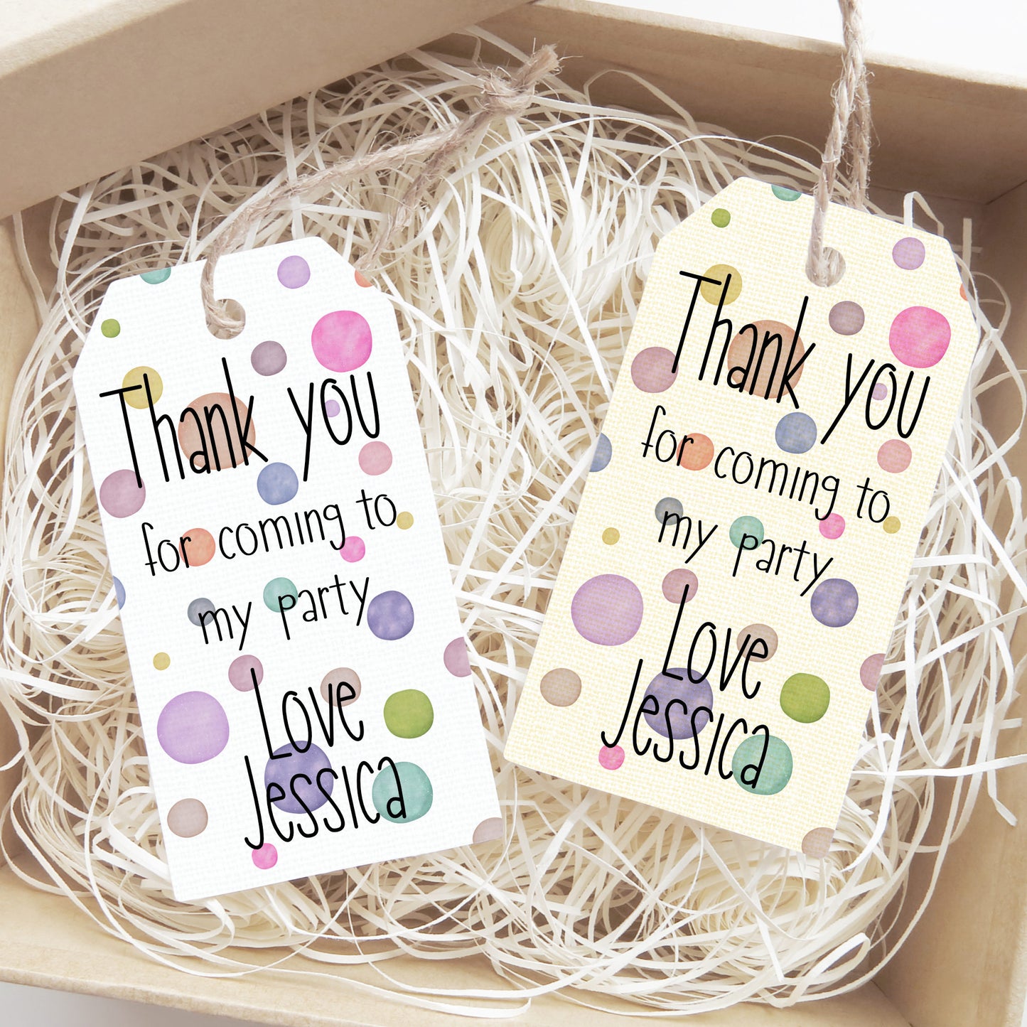 PERSONALISED PK10 SPOTTY BIRTHDAY TAGS T027