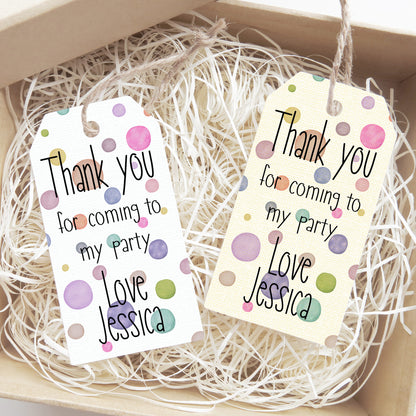PERSONALISED PK10 SPOTTY BIRTHDAY TAGS T027