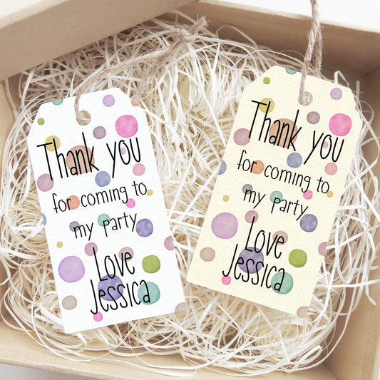 PERSONALISED PK10 SPOTTY BIRTHDAY TAGS T027