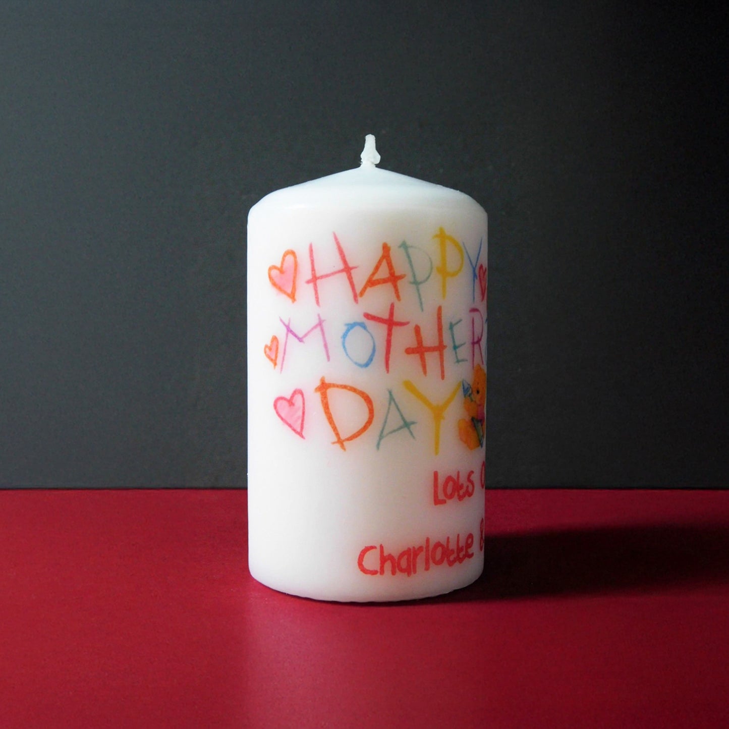 PERSONALISED TEDDY BEAR MOTHER'S DAY CANDLE GIFT P062