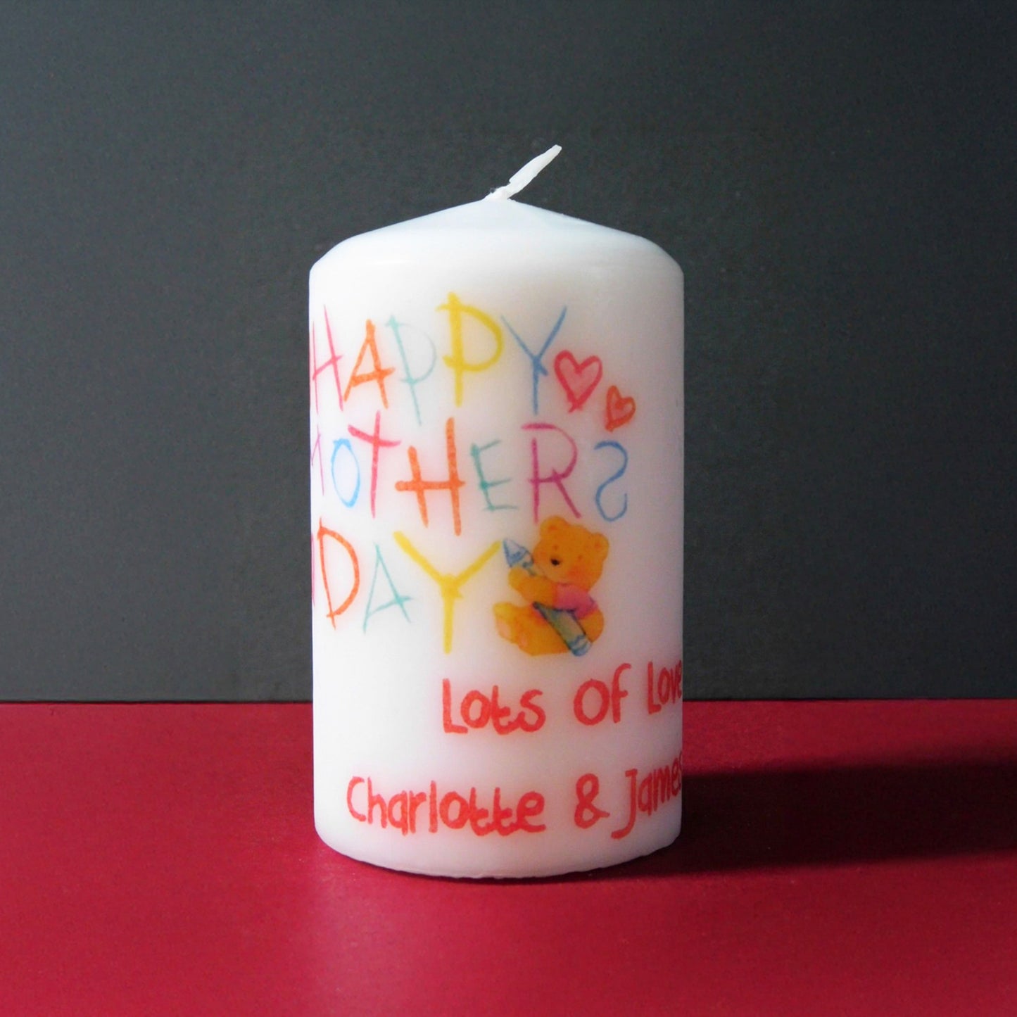 PERSONALISED TEDDY BEAR MOTHER'S DAY CANDLE GIFT P062