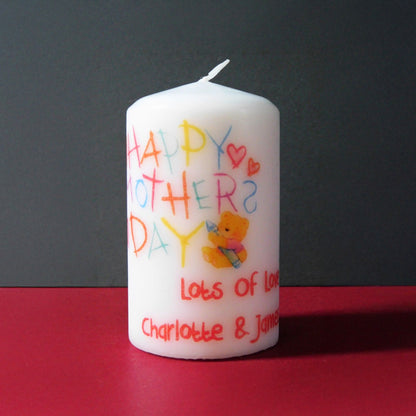 PERSONALISED TEDDY BEAR MOTHER'S DAY CANDLE GIFT P062