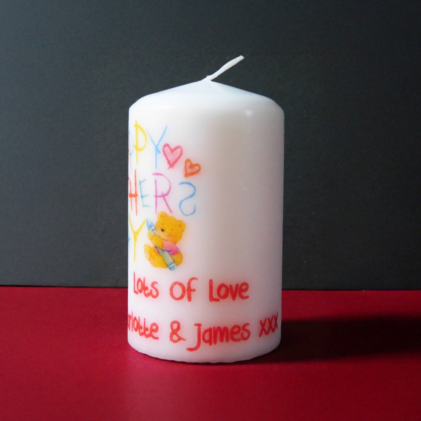PERSONALISED TEDDY BEAR MOTHER'S DAY CANDLE GIFT P062