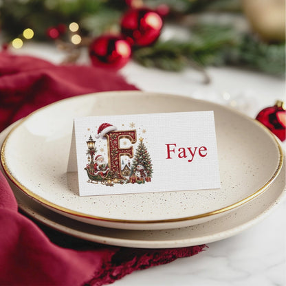 Personalised Christmas Initial Place Cards