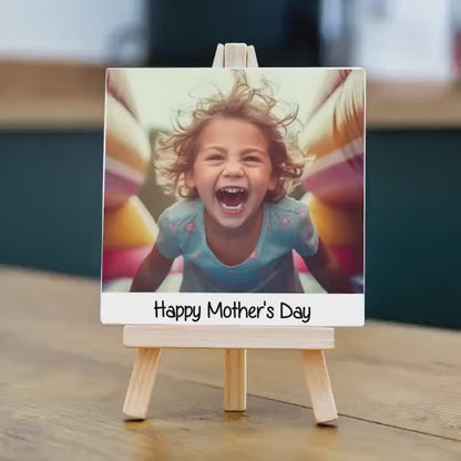 BIRTHDAY PHOTO CERAMIC PLAQUE WITH EASEL