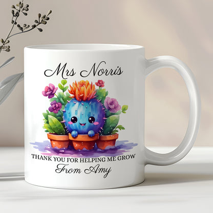 PERSONALISED THANK YOU CACTUS TEACHER MUG MG123