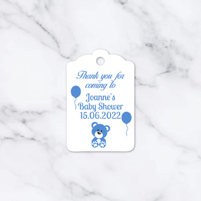 PERSONALISED PK12 TEDDY BEAR BABY SHOWER TAGS T018