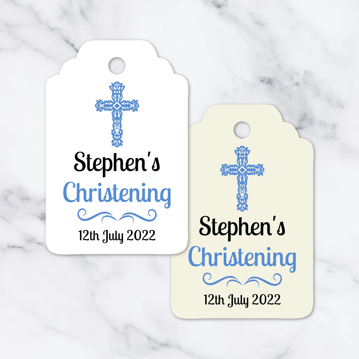 PERSONALISED PK15 CHRISTENING, BAPTISM, HOLY COMMUNION TAGS T026