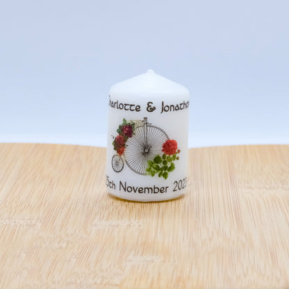 PERSONALISED GOTHIC / STEAMPUNK VINTAGE WEDDING FAVOUR CANDLES - PK10