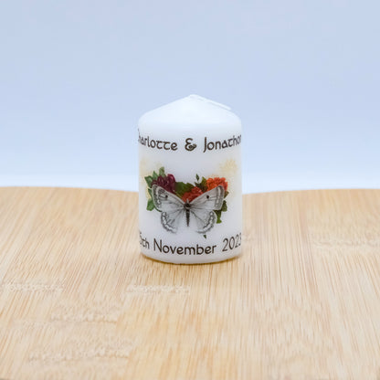 PERSONALISED GOTHIC / STEAMPUNK VINTAGE WEDDING FAVOUR CANDLES - PK10