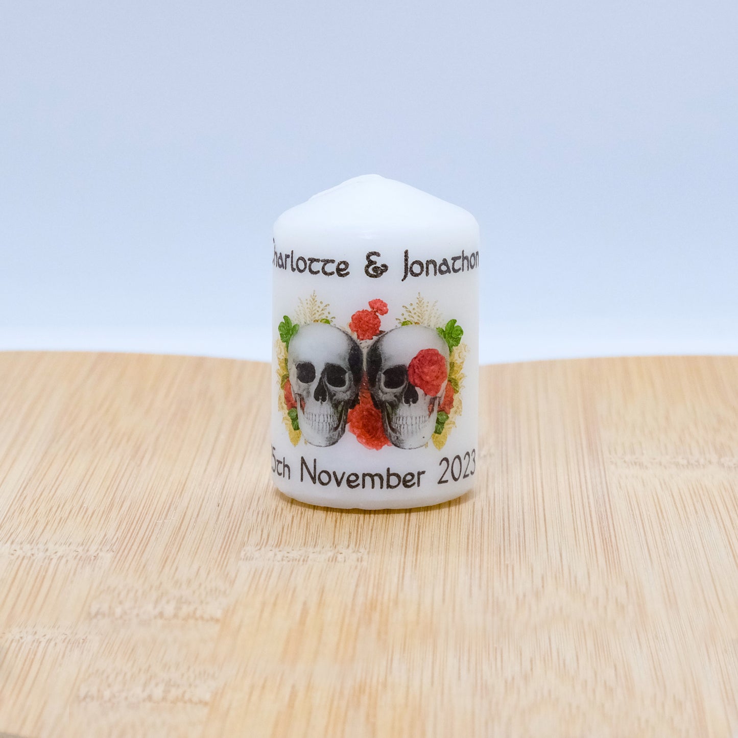 PERSONALISED GOTHIC / STEAMPUNK VINTAGE WEDDING FAVOUR CANDLES - PK10