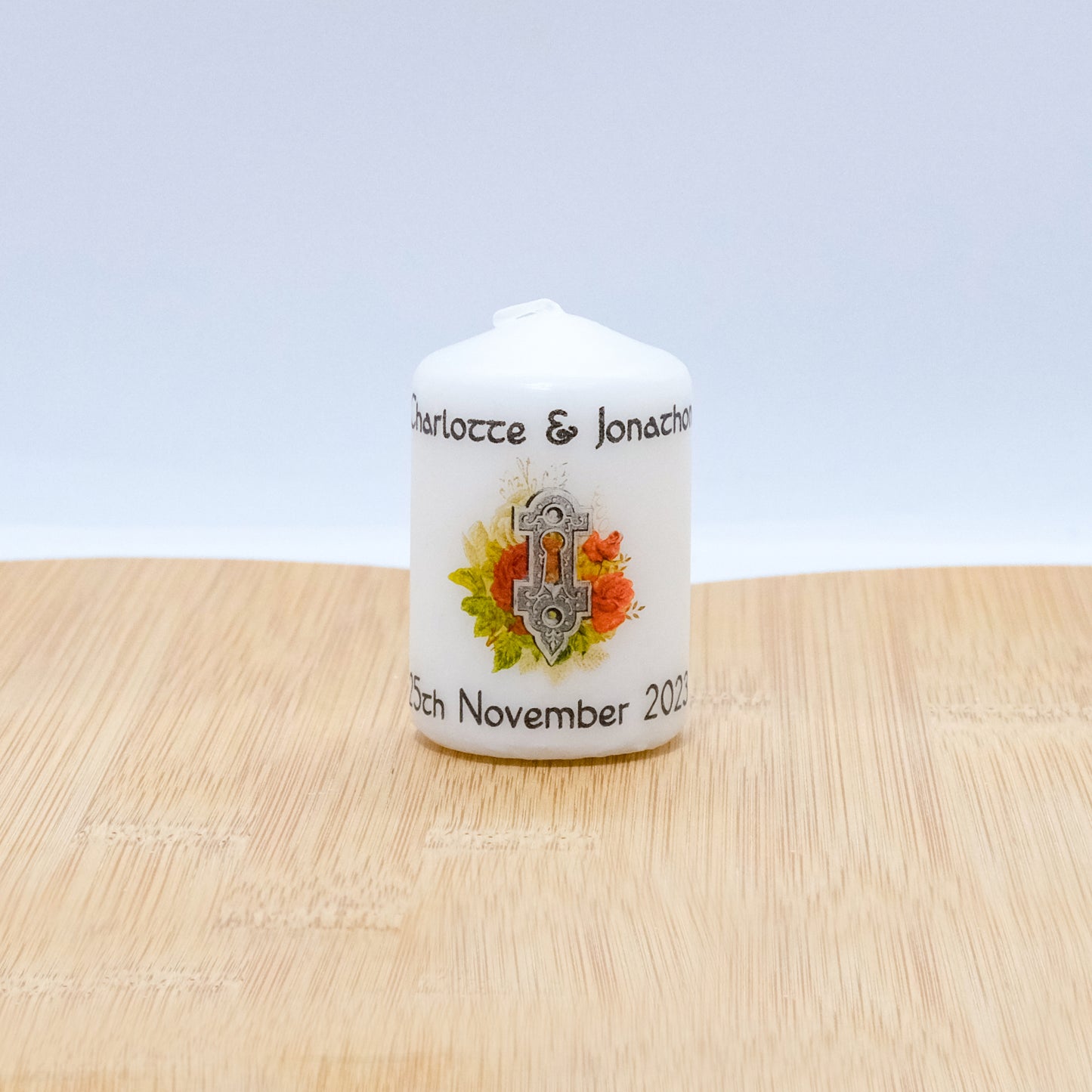 PERSONALISED GOTHIC / STEAMPUNK VINTAGE WEDDING FAVOUR CANDLES - PK10