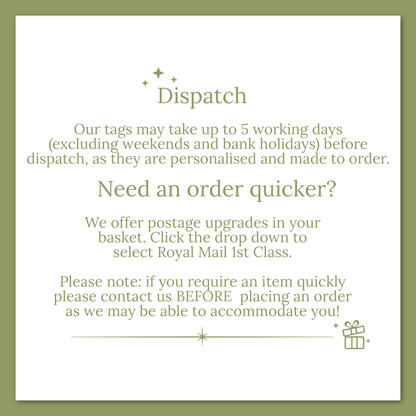 PERSONALISED SANTA CHRISTMAS TAGS WITH TWINE PK 12
