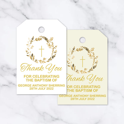 PERSONALISED PK15 BAPTISM, CHRISTENING, HOLY COMMUNION TAGS T025