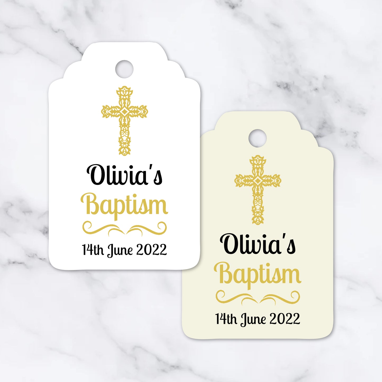PERSONALISED PK15 CHRISTENING, BAPTISM, HOLY COMMUNION TAGS T026