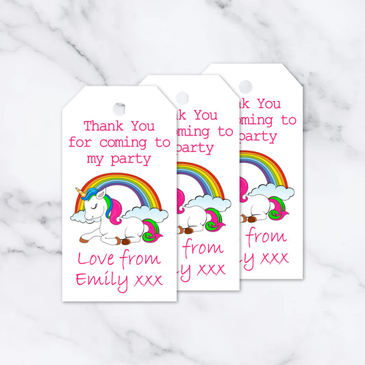 PERSONALISED UNICORN TAGS PK 10