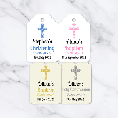 PERSONALISED PK15 CHRISTENING, BAPTISM, HOLY COMMUNION TAGS T026