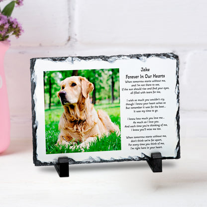 PERSONALISED PET REMEMBRANCE PHOTO SLATE 15CM X 20CM