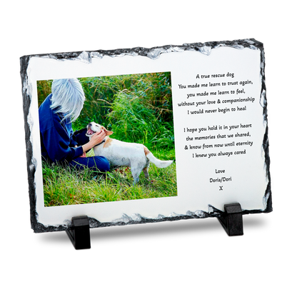 PERSONALISED PET REMEMBRANCE PHOTO SLATE 15CM X 20CM