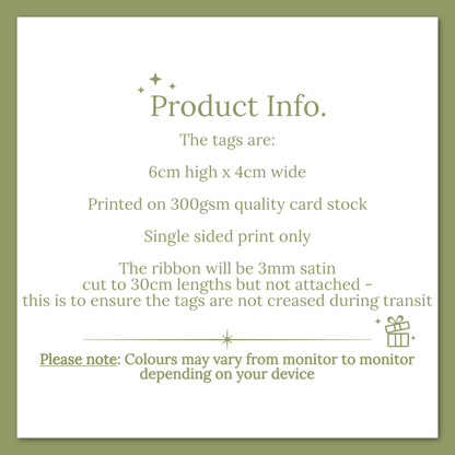 PERSONALISED WATERCOLOUR FOLIAGE WEDDING TAGS PK12