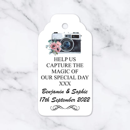 PERSONALISED PK10 RETRO STYLE CAMERA TAGS T049