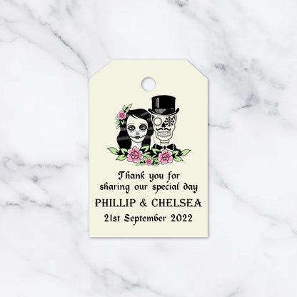 PERSONALISED PK15 TOP HAT GOTHIC WEDDING TAGS
