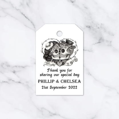 PERSONALISED PK15 GOTHIC HEART SKULL TAGS