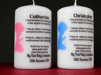 PERSONALISED HOLY COMMUNION CANDLE 120MM P013
