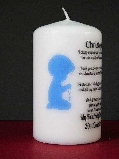 PERSONALISED HOLY COMMUNION CANDLE 120MM P013