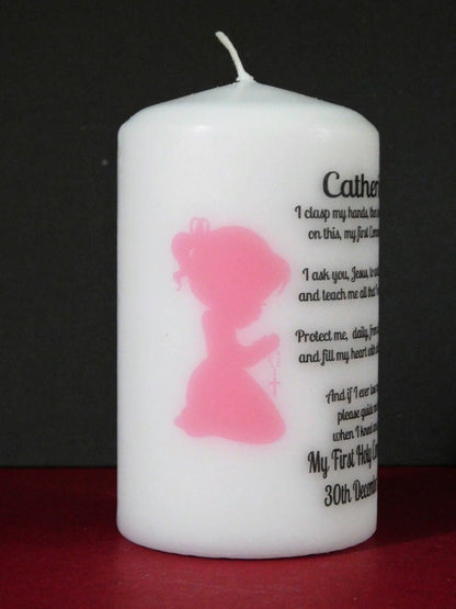 PERSONALISED HOLY COMMUNION CANDLE 120MM P013
