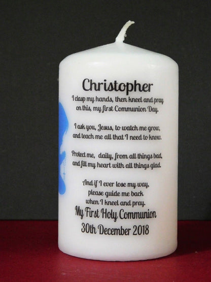 PERSONALISED HOLY COMMUNION CANDLE 120MM P013