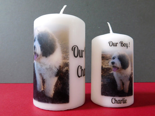 PERSONALISED PET PHOTO CANDLE P034