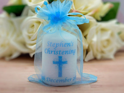 PERSONALISED 6CM CHRISTENING | BAPTISM CANDLE FAVOURS PK10 M018