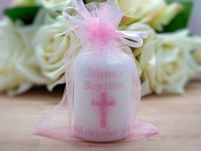 PERSONALISED 6CM CHRISTENING | BAPTISM CANDLE FAVOURS PK10 M018