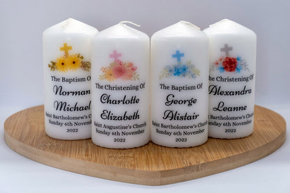 PERSONALISED CHRISTENING, BAPTISM, HOLY COMMUNION CANDLE P014