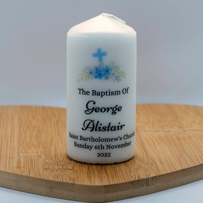 PERSONALISED CHRISTENING, BAPTISM, HOLY COMMUNION CANDLE P014