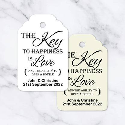 PERSONALISED KEY TO HAPPINESS TAGS PK15